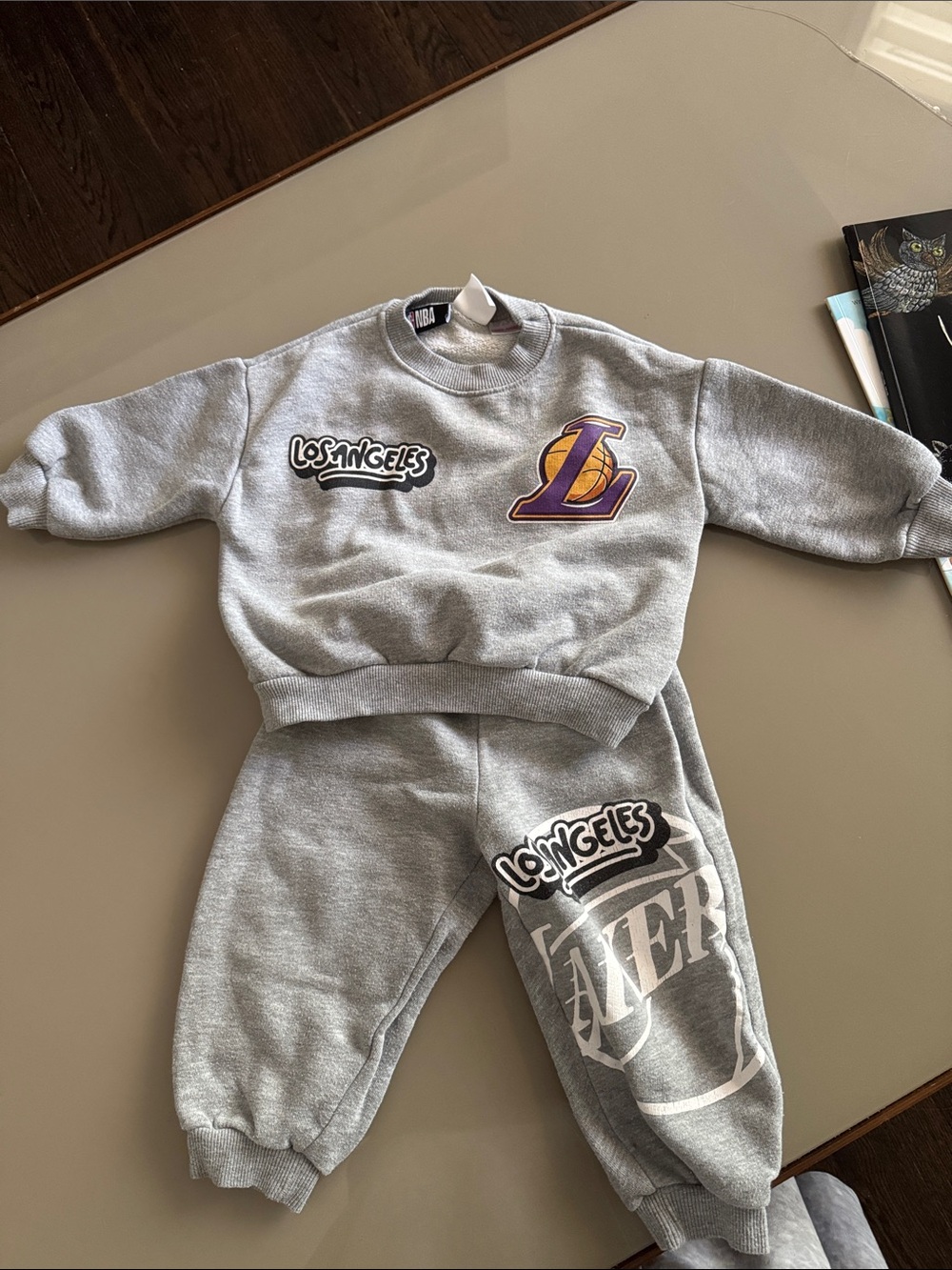 Los Angeles Lakers Grey Kids Sweatshirt and Jogger Set